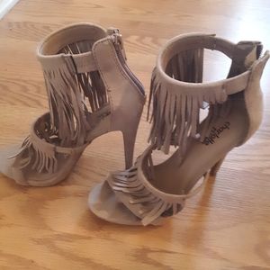 Charlotte Russe fringed heels. Excellent condition